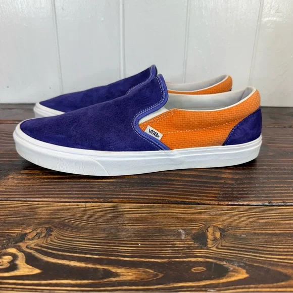 Vans | Shoes | Vans Classic Slipon Purple Suede Orange Woven  display picture 1